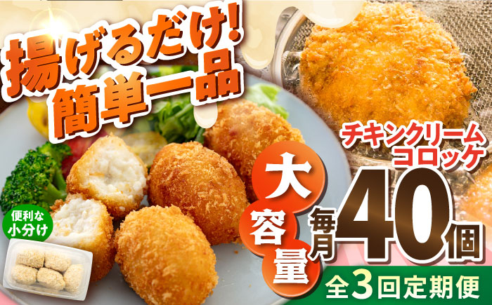 
            【全3回定期便】チキンクリームコロッケ 40個 2.2kg クリームコロッケ ころっけ 冷凍 揚げ物 惣菜 コロッケ 横須賀 マルシン 揚げるだけ 簡単 便利な 小分け 【有限会社丸伸商事】 [AKFH033]
          