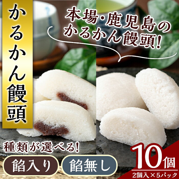【ふるさと納税】＜餡子入り・餡子無し選べる！＞鹿児島銘菓！昔ながらのかるかん饅頭(計10個・2個入×5パック) 鹿児島 種子島 和スイーツ 和菓子 郷土 軽羹【山田製菓本舗】