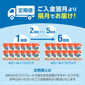 T10044 キッチンタオル100カット（4ロール×12パック）6回お届け定期便