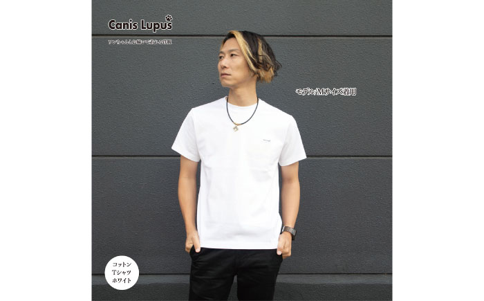 コットンTシャツ ホワイト （S-XLサイズ）/ 半袖 ユニセックス シンプル / 佐賀県 / Canis Lupus [41AAAN002]