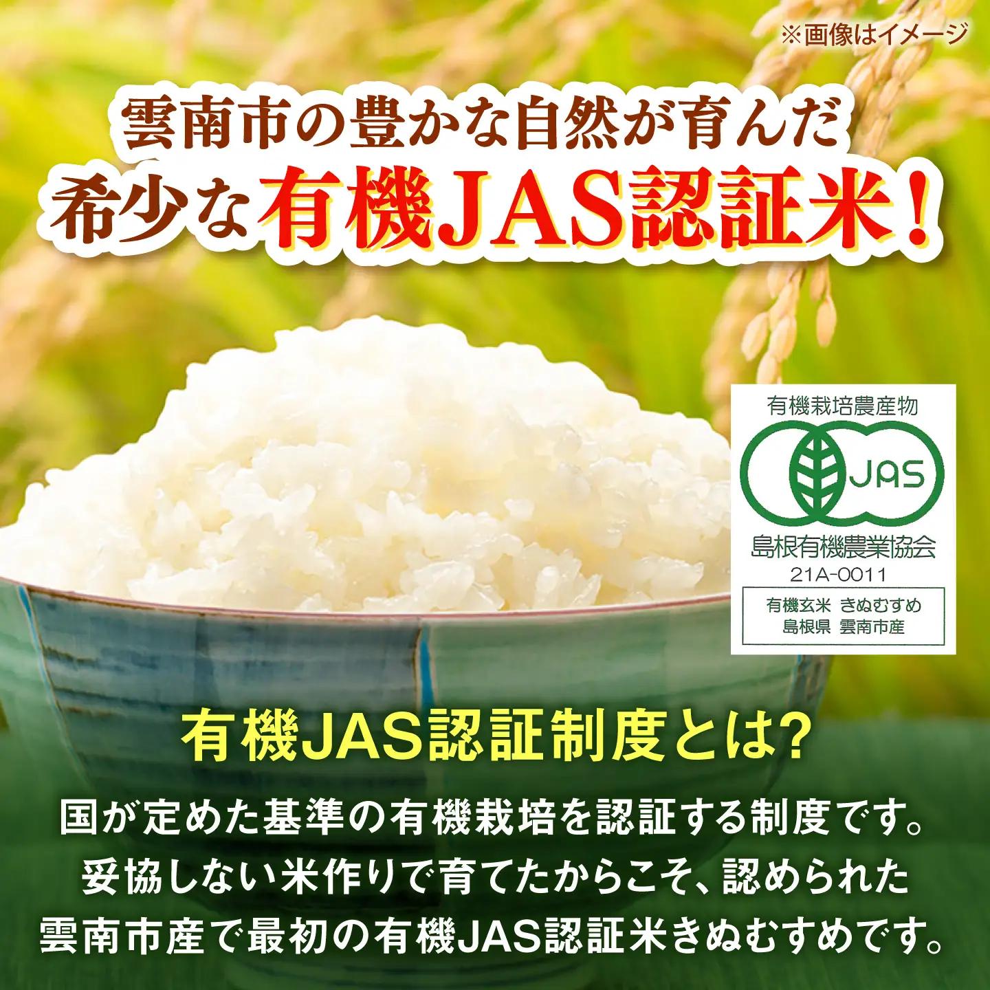 【有機JAS認証】有機栽培米きぬむすめ 5kg 令和7年産 精米 白米 島根県雲南市/佐藤ファーム[AIEO002]