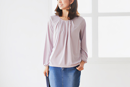 赤ちゃんに優しい秋から春まできれいめ授乳服セット ピンク/M トップス 下着 ブラジャー 【マタニティ】【ho0918】