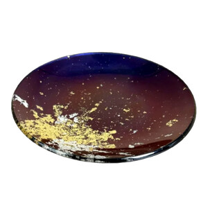 丸小皿 マジョ（金箔）ブルー［NF178］