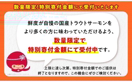 【数量限定】【特別寄附金額】国産ワンフローズントラウトサーモン