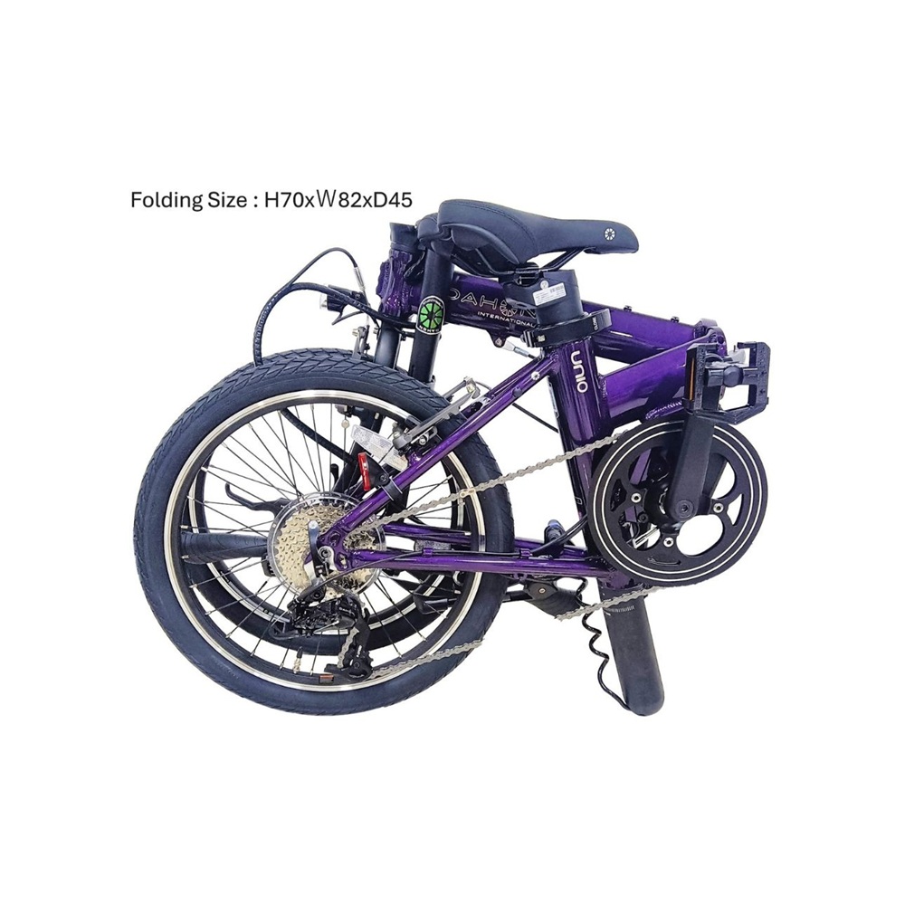 DAHON 電動アシスト折りたたみ自転車 UNIO【Aurora（オーロラ）】20インチ 9段変速 ミッドシップモーター武田産業│ダホン 長距離対応 通勤 通学 e-bike 電動自転車_イメージ2