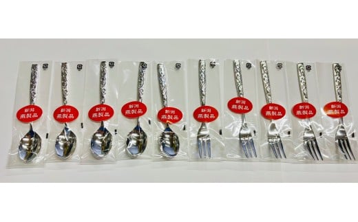 カラクサ コーヒースプーン・ヒメフォーク5本組10本セット 銀メッキ(エコBOX) FC008130