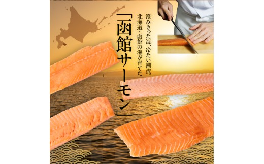 【1月発送】函館サーモン 750g　選べる発送月 プレミアム 養殖 サーモン 新鮮 鮮度抜群 脂乗り 旨味 凝縮 水揚げ前 餌止め 活締め 漁師 こだわり 魚 海鮮 海の幸 冷凍 お取り寄せグルメ お