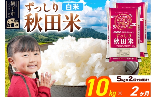 米《定期便2ヶ月》秋田県 横手市産 ブレンド米 令和7年産【白米】10kg（5kg×2袋） [米 お米 こめ 白米 精米 ブレンド米 小分け ご飯 ごはん 秋田県産 横手市]