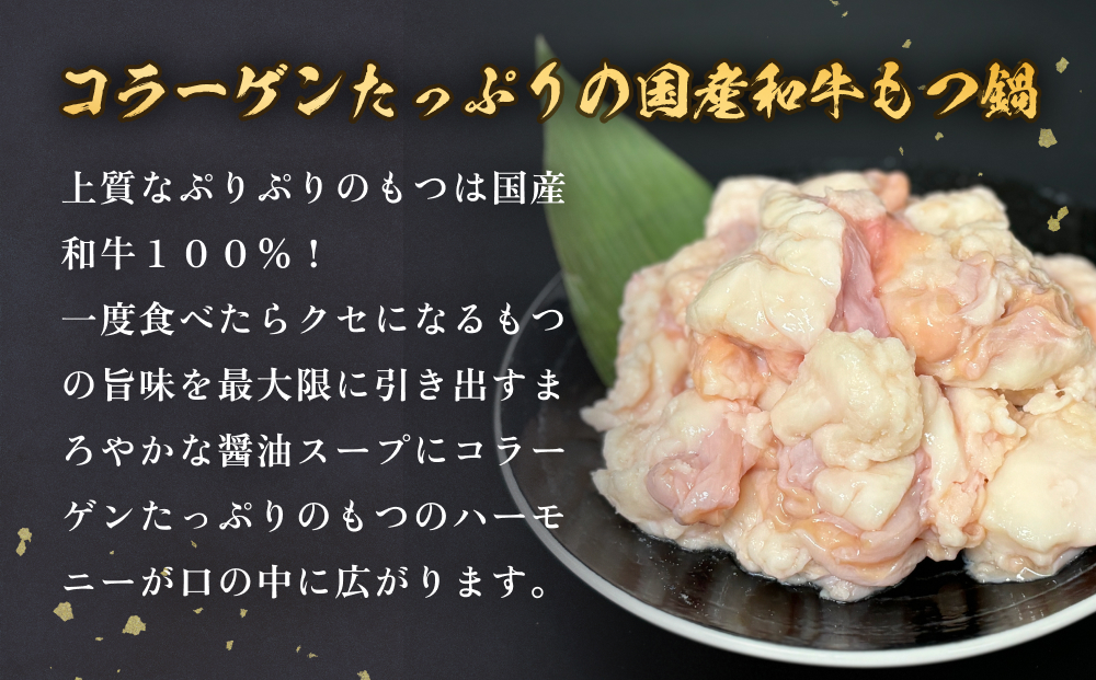 国産和牛もつ鍋２人前 ６回分 冷凍 スープ付 モツ ホルモン モツ鍋 牛モツ 牛 和牛 鍋セット 簡単調理