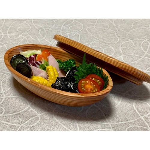 吉野杉 楕円型 ダイエット スリム 弁当箱／津田瑞苑 ボウル 木製 スギ ガラス ウッド コート コーティング 奈良県 宇陀市