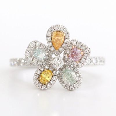 ふるさと納税 山梨市 プラチナ ファンシーカラーダイヤモンドリング【FD0.533ct・D0.50ct】G5674　#12 |  | 01