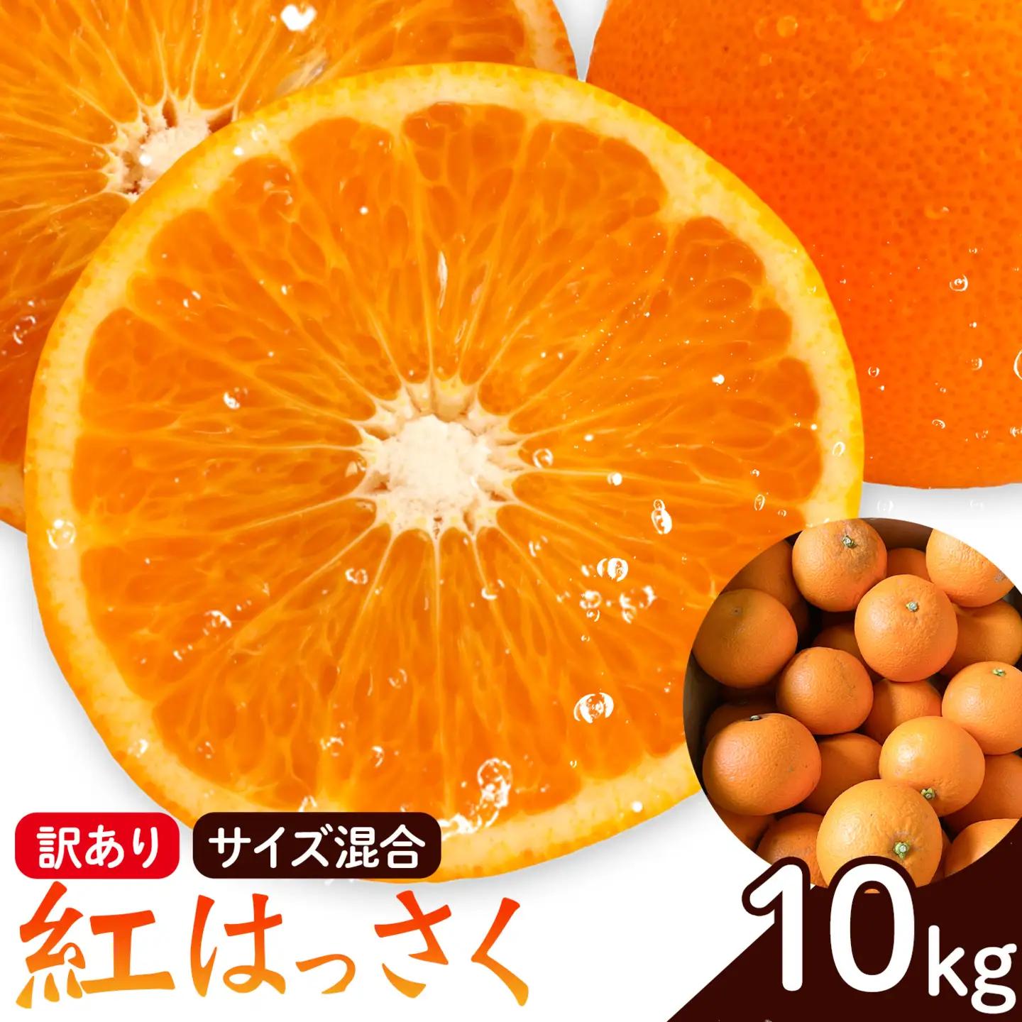 訳あり 紅はっさく サイズ混合 10kg エイワ商店