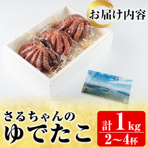 鹿児島県産地たこのゆでたこ(計1kg) 阿久根市 国産 九州産 特産品 新鮮 地ダコ タコ 魚介 魚貝 海産物 海鮮 蛸 味付 刺身 磯辺焼き たこ焼き 唐揚げ 料理 おかず お弁当【さるがく水産】a