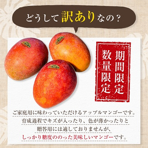 【2024年発送】＜ご家庭用・訳あり＞完熟アップルマンゴー約2kg(白箱)3玉～7玉【配送不可地域：離島】【1390903】