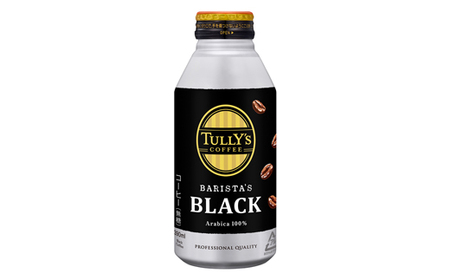 131-11000　【定期便3か月】TULLY'S COFFEE（タリーズコーヒー） BARISTA'S BLACK 390ml ×24本　缶コーヒー