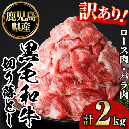 No.1232 訳あり！鹿児島黒毛和牛ロース・バラ切り落とし(250g×8袋・計2kg)【NBフード】