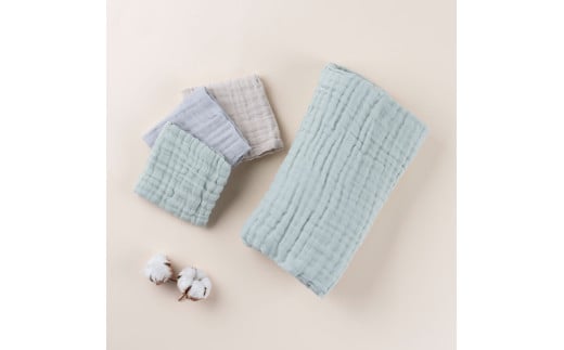 ケラッタ ガーゼタオル セット ( グリーン ) | kerata 赤ちゃん ベビー ガーゼ タオル ハンカチ 沐浴 お口ふき イブル 大判 長野県 塩尻市