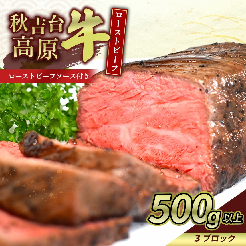 【ふるさと納税】 数量限定 秋吉台高原牛 ローストビーフ 500g 以上 ｜ ロースト ビーフ 牛肉 牛 肉 にく 限定 ご馳走 ディナー パーティー 特産品 名産品 食品 お取り寄せ お肉 ふるさと 納税 支援品 返礼品 支援 山口 県 美祢市 秋吉台 高原