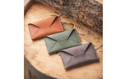 
スリムな革の名刺入れ　【本革　タンニンなめし　イタリアンレザー】
