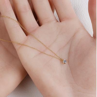 ふるさと納税 大津市 K18 金【0.2ct ラボダイヤモンドネックレス】トリニティ 輝き続ける美しさ 一粒ペンダント |  | 02