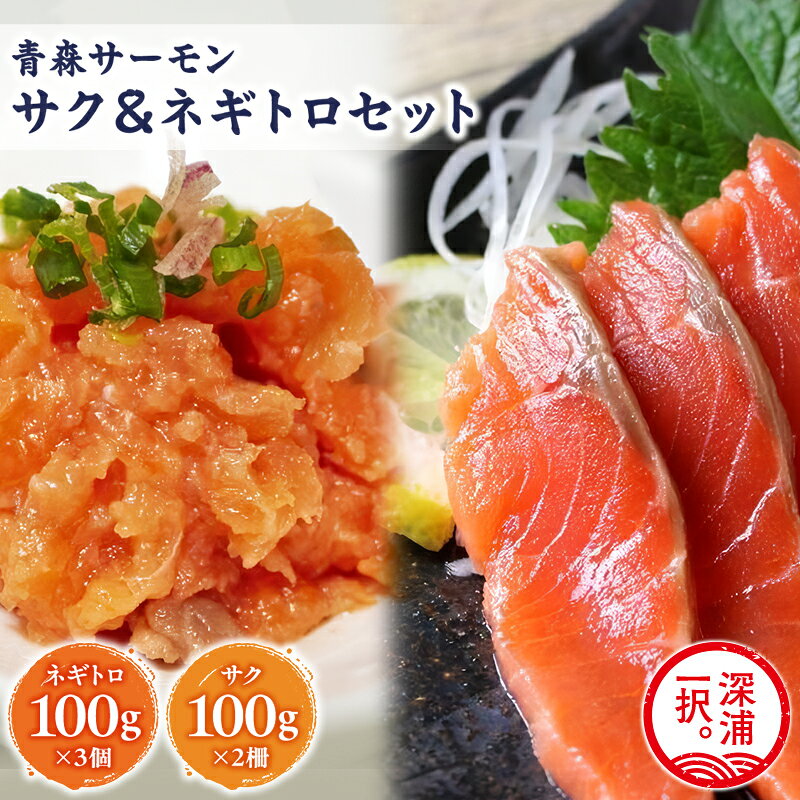 【ふるさと納税】青森サーモン サク 200g ネギトロ 300g セット 国産 サーモン 柵 ねぎとろ 丼ぶり 海鮮丼 寿司 海鮮 魚介 贅沢 つまみ たたき お取り寄せ 詰め合わせ グルメ 産地直送 送料無料 冷凍 あおもり海山