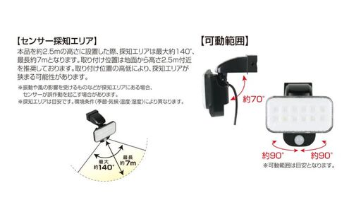 大進 LEDセンサーライト 常夜灯機能付き DLA-12T100 防犯ライト 100V 防雨 屋外 人感センサー 4939736903353