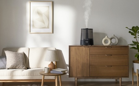 上給水超音波ハイブリッド加湿器 AHM-HUT55A-B ブラック 加湿器 アイリスオーヤマ ハイブリット加湿器 卓上 おしゃれ 6L ハイブリット式 オフィス 寝室 上から給水 上部給水 タンク付き