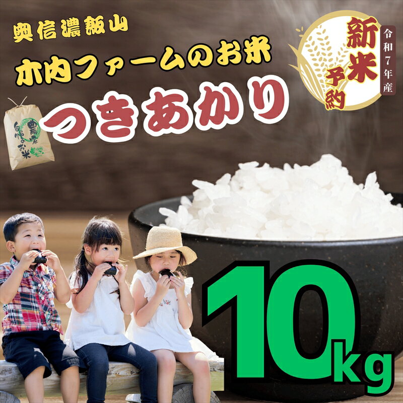 【ふるさと納税】【先行予約】＜令和7年産＞ 奥信濃飯山～木内ファームのお米～つきあかり 精米 10kg（10kg×1袋）(7-13A)＜出荷開始：2025年10月～＞【長野県 飯山市 新米 予約 定期便 ギフト プレゼント 誕生日 父の日 母の日 敬老の日 記念品 お歳暮 御歳暮】