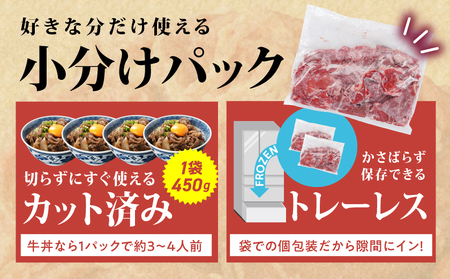 国産牛 赤身切り落とし1.35kg(450g×3パック)_13-3603_(都城市) 牛肉 国産 赤身 切り落とし 切落し ウデ モモ 450g 3パック カレー 肉じゃが 牛丼 肉炒め 牛肉 肉 小