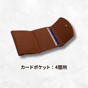 チーバくん（顔）　牛革　ミニ財布（オレンジ）牛革　ミニ財布