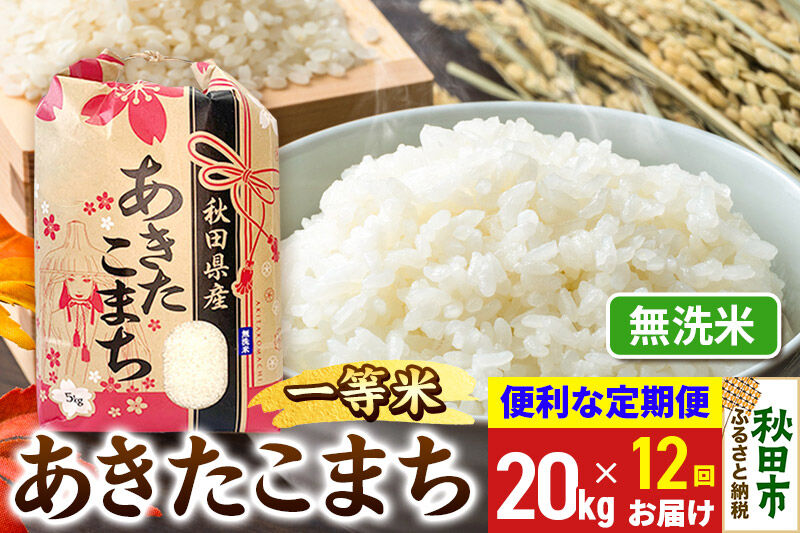 《令和8年産》《定期便12ヶ月》 あきたこまち 一等米 20kg(5kg×4袋) 【無洗米】秋田県産 こまちライン [秋田 お米 米どころ あきたこまち こまちライン]