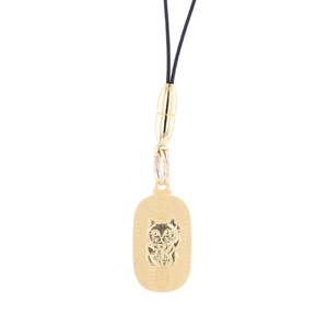 [K24] 純金製小判ストラップ (招き猫)