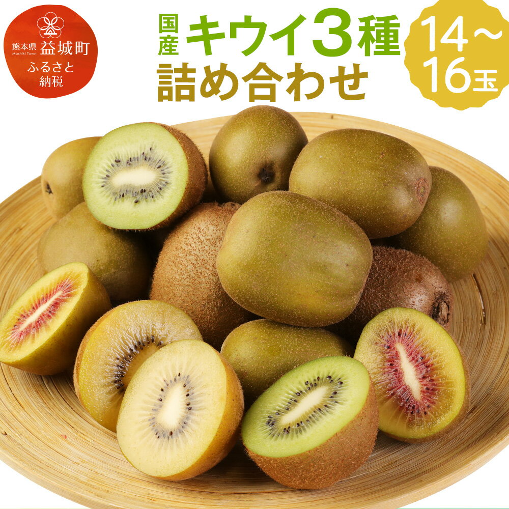 【ふるさと納税】キウイ3種詰め合わせ 約1.8kg 合計14～16玉 ヘイワードキウイ レッドキウイ イエローキウイ 食べ比べ フルーツ 果物 国産 熊本県産 益城町産 送料無料【12月19日までの入金確認で年内発送】【2025年11月下～2026年1月下旬順次発送予定】
