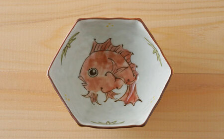 【波佐見焼】めで鯛 六角小鉢（六角茶付）3個セット 食器 皿【陶もと】[PE35] 波佐見焼