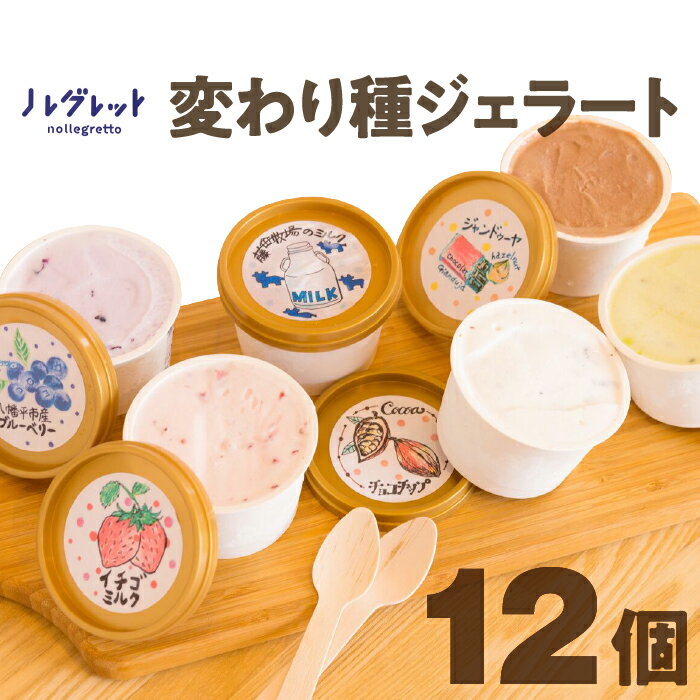 【ふるさと納税】 ジェラート アイスクリーム アイス工房Nollegretto 変わり種ジェラートセット 5種 計12個 ／ アイス スイーツ デザート カップアイス カップジェラート 冷蔵スイーツ セット 氷菓子 詰め合わせ ミルク おすすめ 岩手県 八幡平市 送料無料 ノレグレット