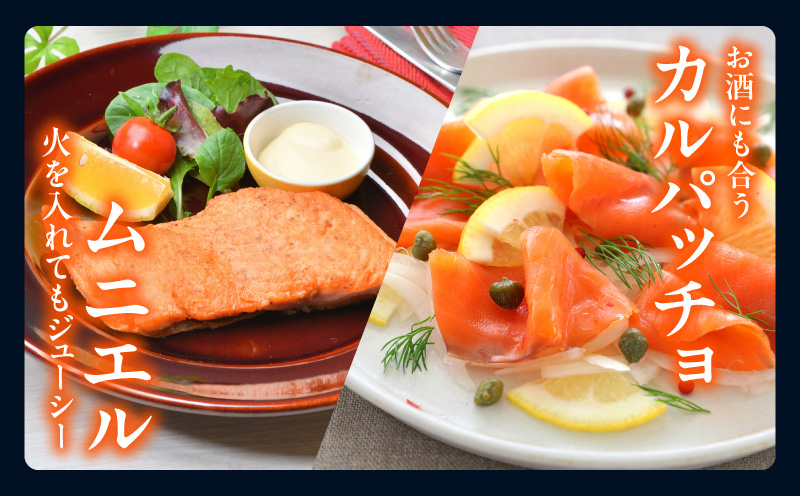 国産アトランティックサーモン 500g ポーション【小分け 真空パック 訳あり サイズ不揃い 刺身 海鮮丼 さーもん 鮭 さけ シャケ しゃけ 冷凍】 nbj0010