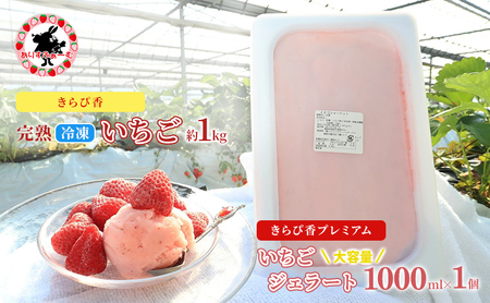 いちごジェラートセット 冷凍いちご ありすふぁーむ いちごジェラートセット【冷凍いちご1kg付】【冷凍】