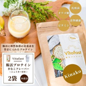 Vitafast 乳酸菌プロテイン きなこ味 2袋 シェイカー1個付き