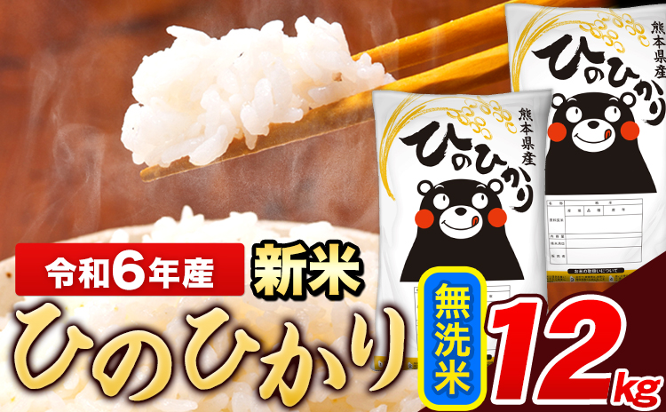 米 令和6年産 新米 ひのひかり 無洗米 12kg 《11月-12月より出荷予定》  6kg×2袋 熊本県産 米 精米 ひの 長洲町