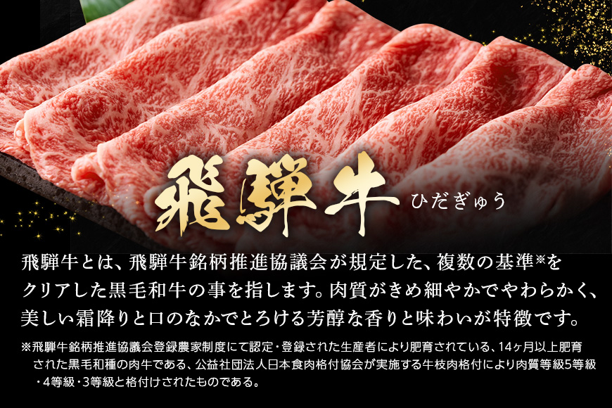 【冷蔵配送】飛騨牛 A5等級 カタロース スライス 750g すき焼き しゃぶしゃぶ 3人前 4人前