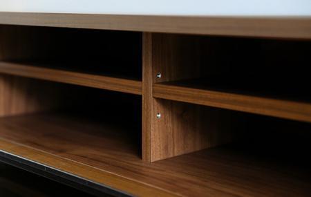 【開梱設置】高野木工 レッチェ120TVボード WN（黒ガラス）【10年保証】