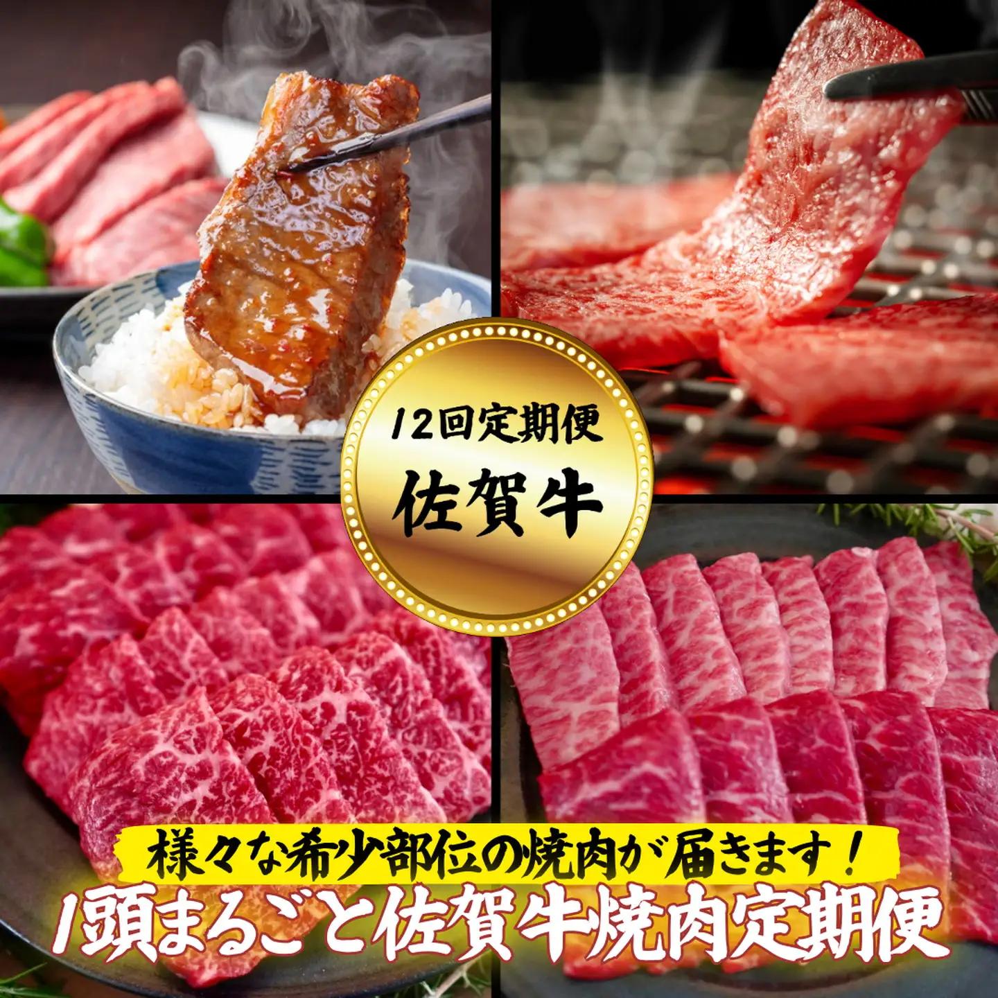 【定期便12回】【牧場直送】1頭まるごと佐賀牛焼肉定期便：C195-005