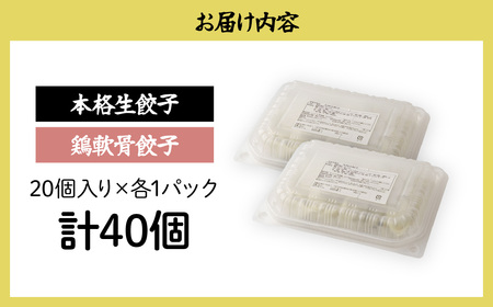 鶏軟骨餃子20個&生餃子20個| 餃子 冷凍ギョーザ 食べ比べ 北本フーズ 埼玉県 北本市
