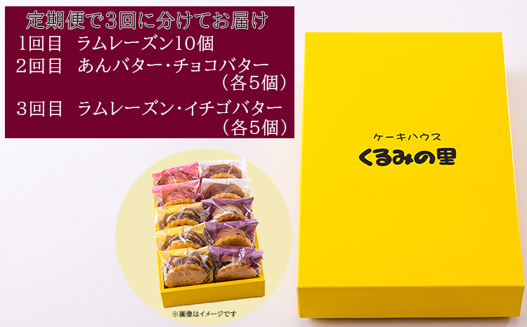くるみの里定期便ふーちゃんのバターサンドづくし(3ヶ月毎月発送) [お菓子 洋菓子 スイーツ セット サンド 定期便 3ヶ月 ラムレーズン あんバター チョコバター イチゴバター 『おいしい特産品を詰
