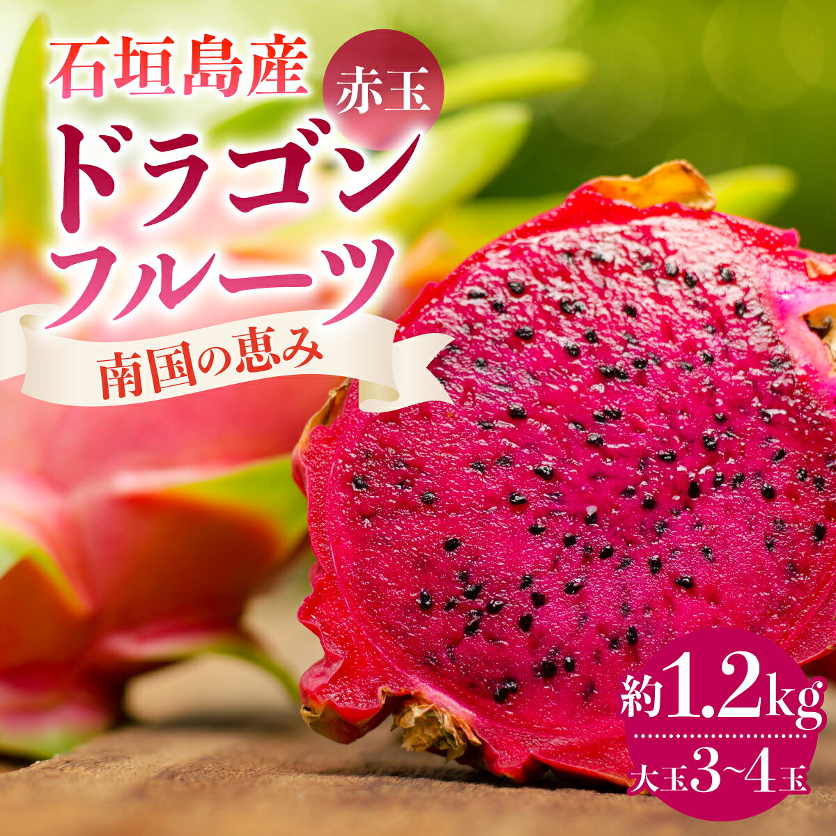 【ふるさと納税】【南国の恵み】石垣島産色鮮やかな赤ドラゴンフルーツ 大玉3～4玉 約1.2kg | 沖縄県 石垣市 石垣島 南国フルーツ 果物 スーパーフード IF-015