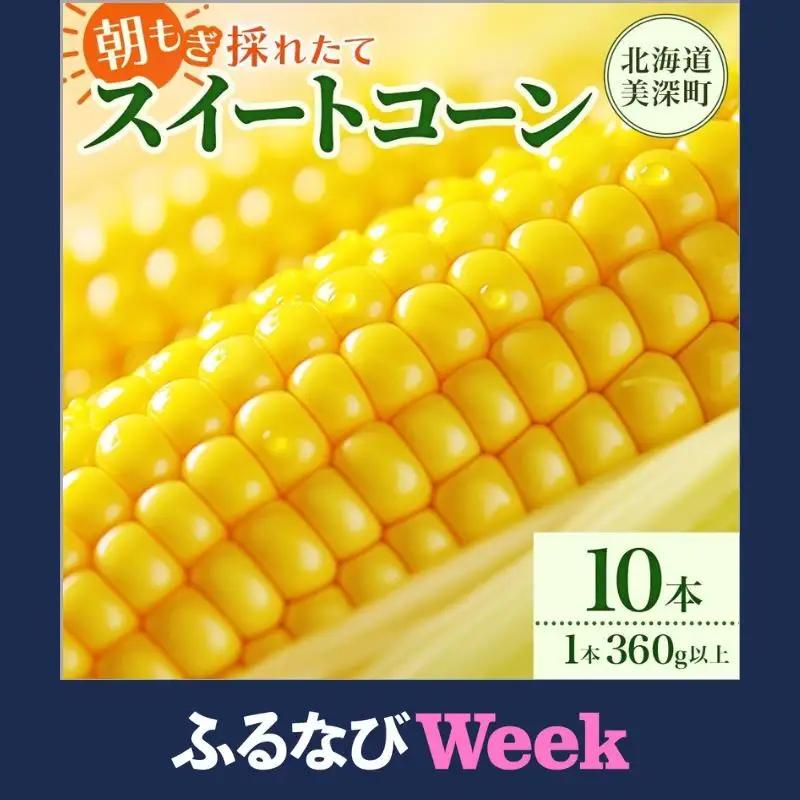 【ふるなびWEEK対象】とうもろこし 10本 スイートコーン トウモロコシ コーン 甘い 採れたて 朝採り 野菜 旬の野菜 農作物 お取り寄せ 北海道産 産地直送 北海道 美深町 FN-Limited-WE