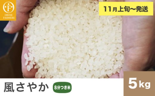 風さやか 8分つき米 約5kg ［ おぶせファーマーズ ］ お米 コメ おこめ ご飯 精米 長野県産 【2025年11月上旬～発送】［FK-21］