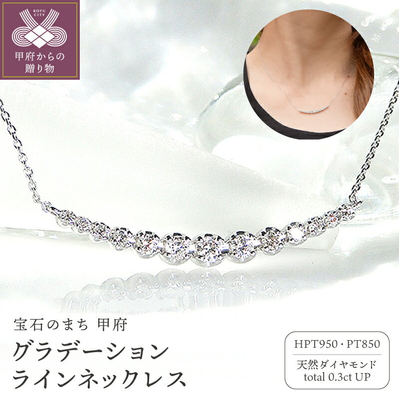 【ふるさと納税】＜ 甲府ジュエリー ＞ ペンダント ネックレス レディース ジュエリー アクセサリー プラチナ ダイヤモンド 0.3ct ライン ジュエリーケース付き ギフト ラッピング 贈り物 鑑別カード付 保証書付 k167-021