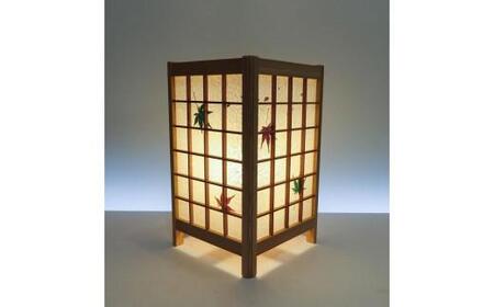角行灯「匠」 Mサイズ 手漉き和紙(美光紙)紅葉入り 格子組子