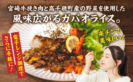 【カフェARIGATO監修】宮崎牛入り 高千穂ガパオライス ガパオライス 宮崎牛 ご飯 惣菜 加工品 冷凍 冷凍食品 温めるだけ レンジ  レンジ調理 レンチン 手軽 簡単調理 おすすめ お取り寄せ 